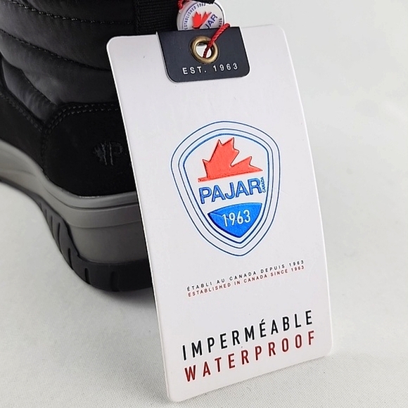 PAJAR Youth Black Winter Waterproof Boots Velcro Insulated Rated -30c Size US 1 - Picture 14 of 16